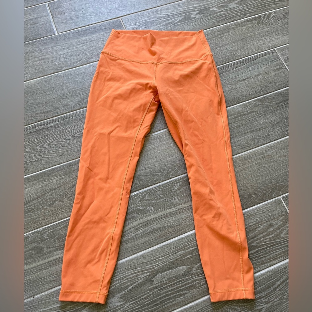 Lululemon leggings, mid rise, size 8, orange